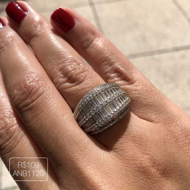 Anel 4 Carreiras De Baguetes Dubai